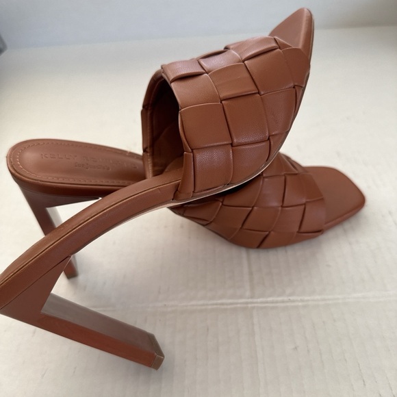 Aphrodite Tan Woven Heeled Mules - Picture 4 of 7
